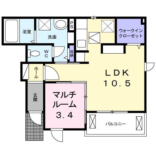 ベルボーラ(1LDK/1階)の間取り写真
