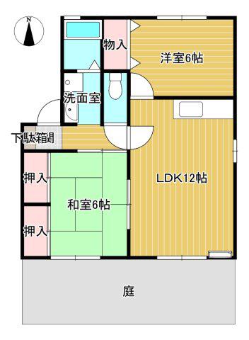 フォレストイン小路(2LDK/1階)の間取り写真