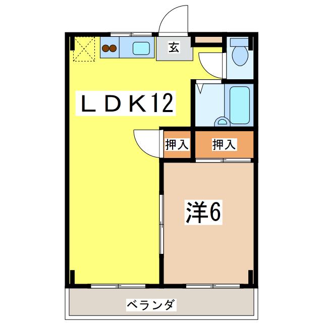 日光マンション(1LDK/2階)の間取り写真