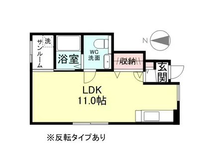 WHITE SQUARE A棟(ワンルーム/1階)の間取り写真