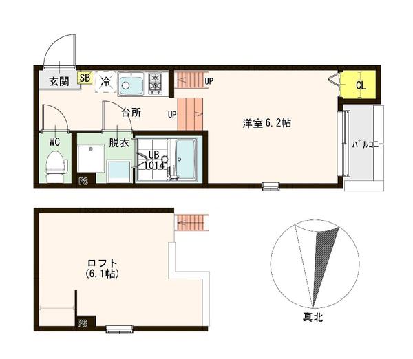 IZUMO(1SK/1階)の間取り写真