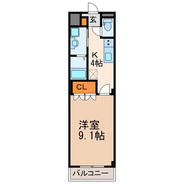 グリーングラス弐番館(1K/1階)の間取り写真