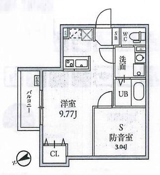 TS CUORE MUSE落合南長崎(ワンルーム/1階)の間取り写真