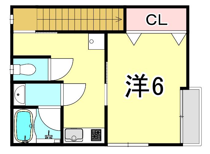サンフォード上ヶ原(1K/2階)の間取り写真