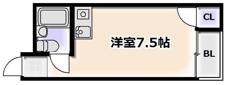 ヴェラハイツ佳(ワンルーム/3階)の間取り写真