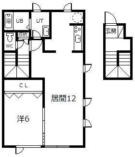 プリムラコートII(1LDK/2階)の間取り写真