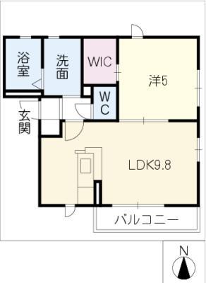 オーベル高峯(1LDK/1階)の間取り写真