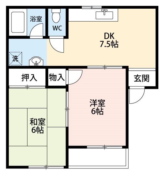 池田ハイツ88(2DK/1階)の間取り写真