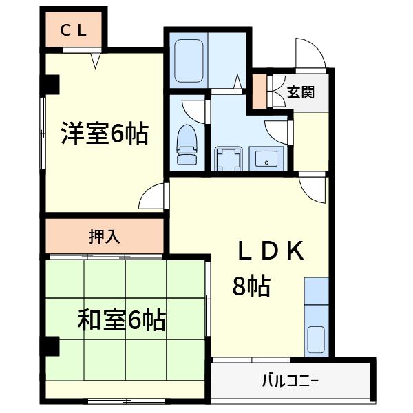 エトワールMTII(2LDK/3階)の間取り写真