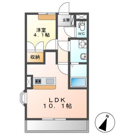 グレイス・コート(1LDK/2階)の間取り写真