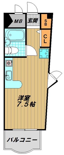 ミスティ∞(ワンルーム/3階)の間取り写真
