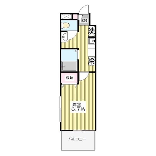 シルバーハイツ(1K/1階)の間取り写真