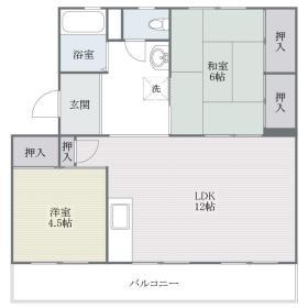 グランエピ長丘台(2LDK/4階)の間取り写真