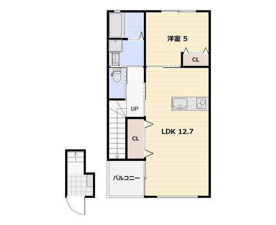 ALBA GRANDE(1LDK/2階)の間取り写真