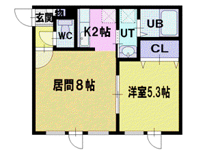 カーサアランシアII(1LDK/2階)の間取り写真