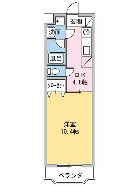 プランドール(1DK/1階)の間取り写真