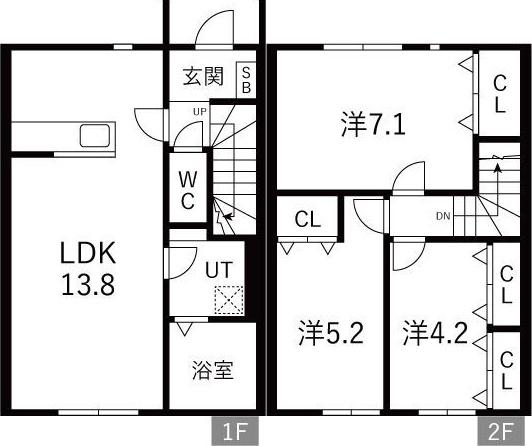 PROGRESS III(3LDK/1階)の間取り写真