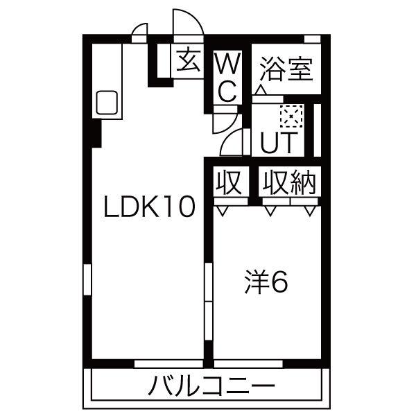 ＪＲ上越線 新前橋駅 徒歩31分 2階建 築20年(1LDK/1階)の間取り写真
