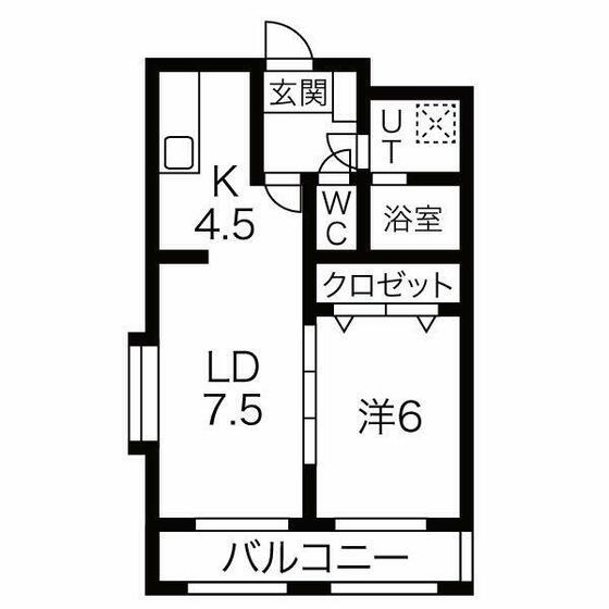 ヴィガラスM(1LDK/5階)の間取り写真