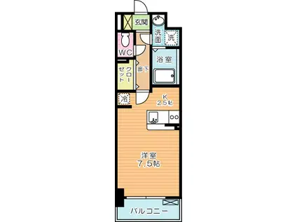 ボスカート F(1K/4階)の間取り写真