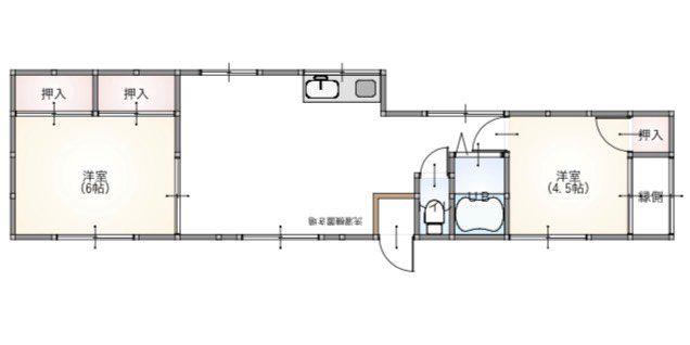コーポ・ローゼ(2LDK/1階)の間取り写真