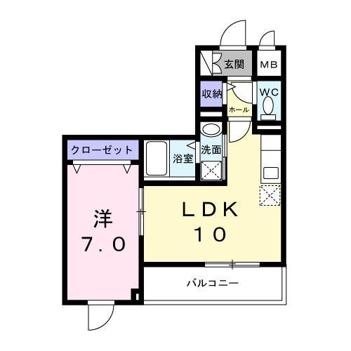 カルフール(1LDK/3階)の間取り写真