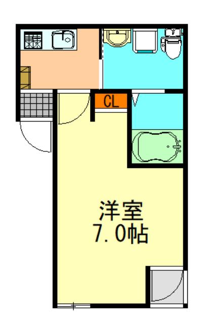 アデランテ 浜野(1K/3階)の間取り写真