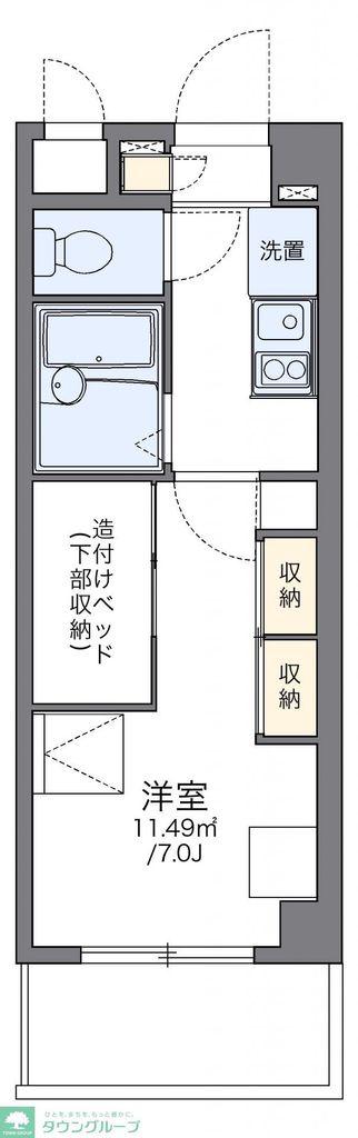 レオパレスユリパレス柏木(1K/1階)の間取り写真