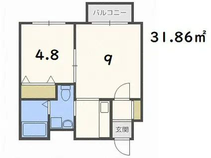 ブランノワール苗穂(1LDK/3階)の間取り写真