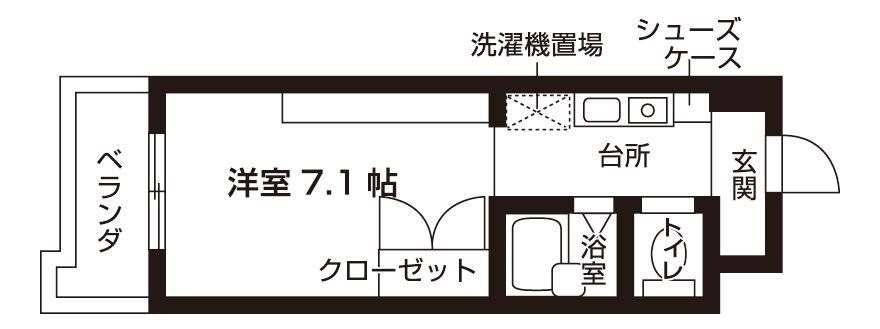 メジログランデ千代田(ワンルーム/2階)の間取り写真