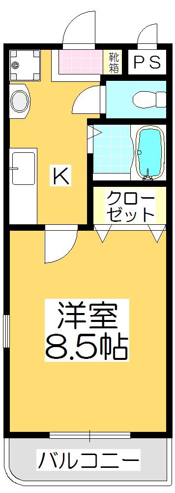 ハウスパンプキン(1K/1階)の間取り写真