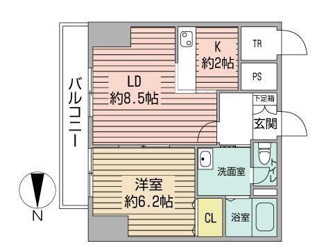 HELM21(1LDK/5階)の間取り写真