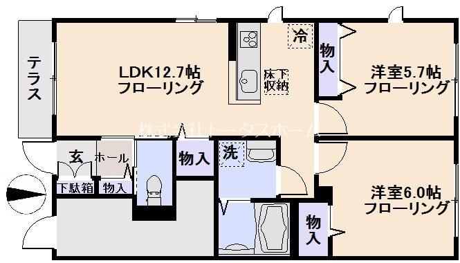 サンパティーク光が丘A(2LDK/1階)の間取り写真