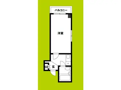 メゾンK(1K/6階)の間取り写真