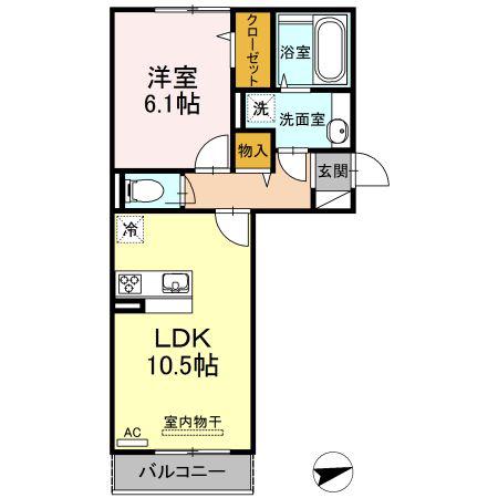 POLONIA KOKURA-KITA(1LDK/2階)の間取り写真