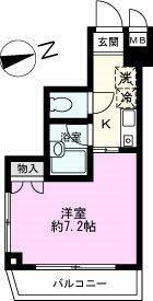 PURE MAISON T&Y(1K/2階)の間取り写真