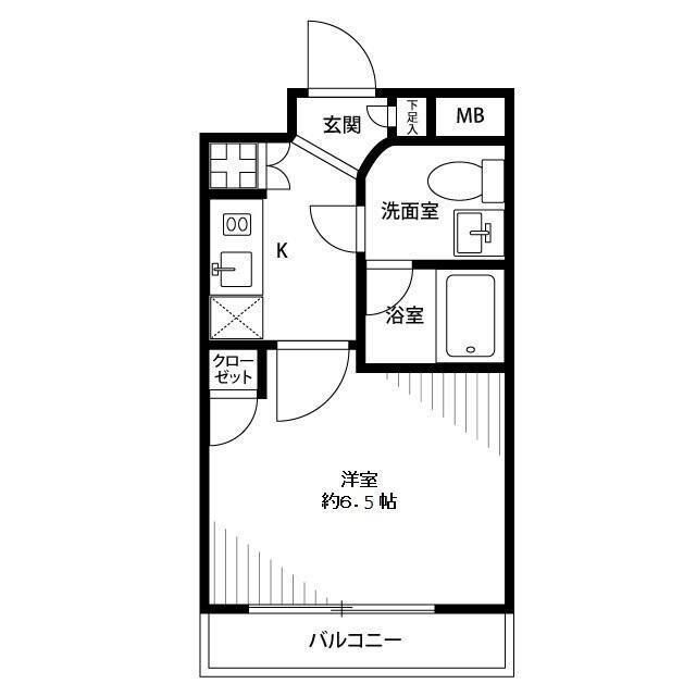 プレールドゥーク池上(1K/3階)の間取り写真