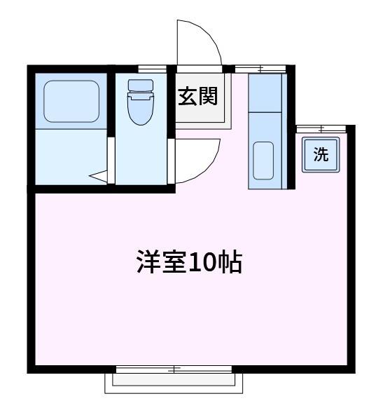 ハウスヤコウ(ワンルーム/2階)の間取り写真