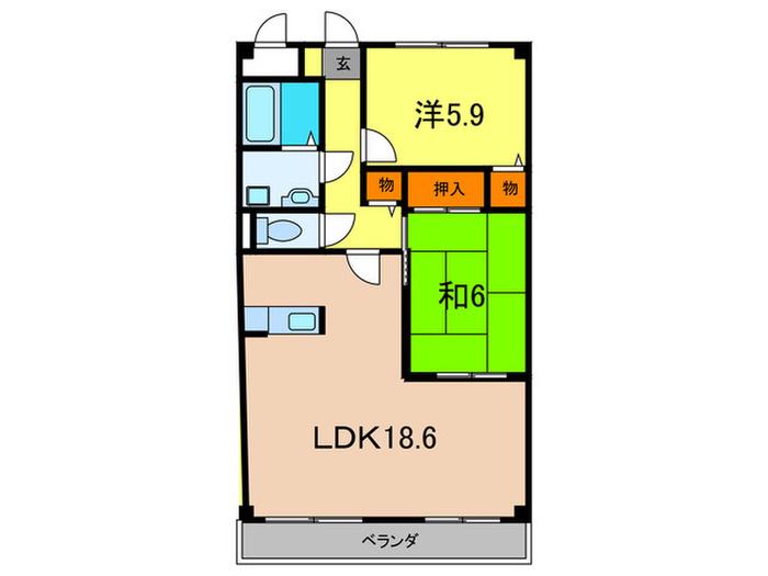 グレース17(2LDK/1階)の間取り写真