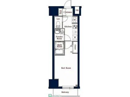 Nステージ上野(1K/6階)の間取り写真