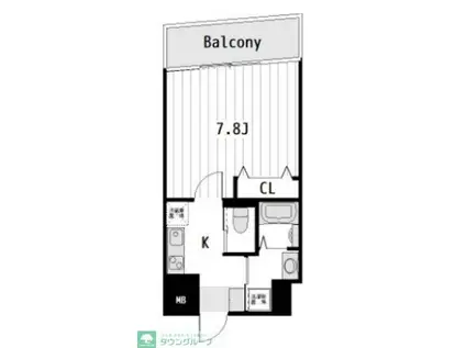 ローズバンク矢切(1K/3階)の間取り写真