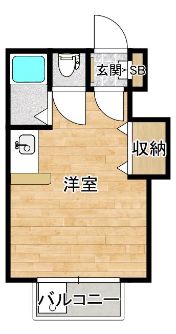 イーズマンションV(ワンルーム/2階)の間取り写真