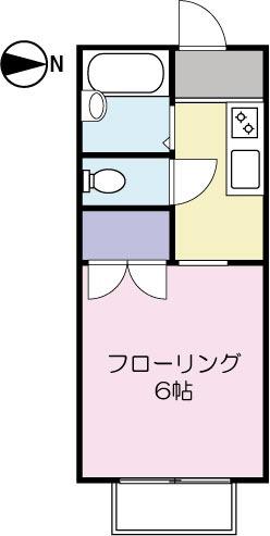 グリーンパレス光が丘(1K/2階)の間取り写真