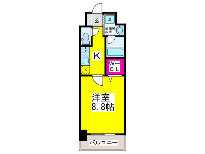 アストロ堺(1K/2階)の間取り写真