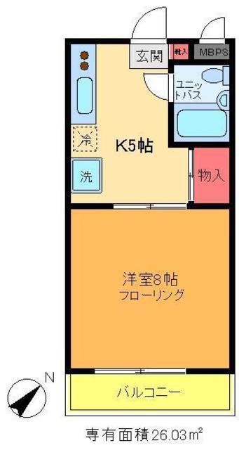 あけぼのSSビル(1K/4階)の間取り写真