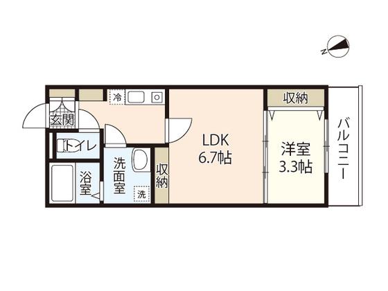 RESIDENCE KOJIMA(2K/3階)の間取り写真