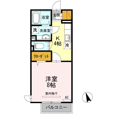 グレイス田町(1K/2階)の間取り写真