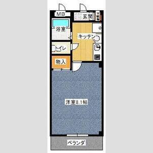 KDY・I(1K/4階)の間取り写真