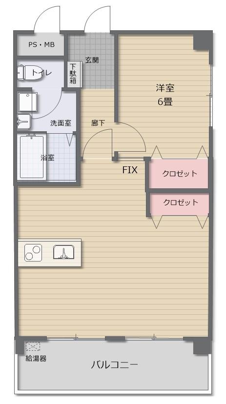 カーサグランデ江坂(1LDK/2階)の間取り写真