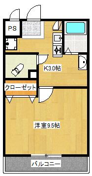 浜松南ファーストレジデンス(1K/3階)の間取り写真